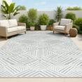 thumbnail image 1 of JONATHAN Y SOUTH BEACH 4 x 6 Area Rug, Jordan Pile Art Deco Geometric - White/Black, SBH103A-4, 1 of 8
