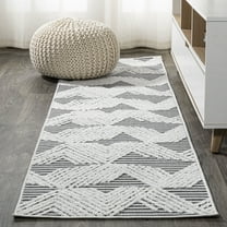 JONATHAN Y SOUTH BEACH 2 x 10 Runner Rug, Jazz Pile Art Deco Geometric - Black/Ivory, SBH106A-210