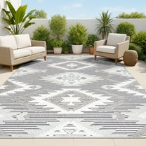 JONATHAN Y SOUTH BEACH 5 x 8 Area Rug, Sumak Pile Neutral Diamond Kilim - Gray/White/Black, SBH107B-5