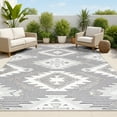 thumbnail image 1 of JONATHAN Y SOUTH BEACH 8 x 10 Area Rug, Sumak Pile Neutral Diamond Kilim - Gray/White/Black, SBH107B-8, 1 of 10