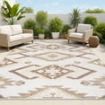 thumbnail image 1 of JONATHAN Y SOUTH BEACH 5 x 8 Area Rug, Sumak Pile Neutral Diamond Kilim - Brown/Ivory, SBH107C-5, 1 of 9