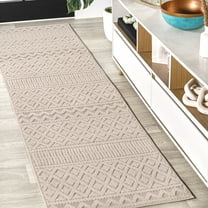 JONATHAN Y SOUTH BEACH 2 x 8 Runner Rug, Ormond Trellis Geometric - Beige/Gray, SBH109C-28