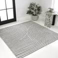 thumbnail image 1 of JONATHAN Y SCANDINAVIAN 7' Square Area Rug, Hallie Minimalist Curve Geometric - Gray/Ivory, SCN100A-7SQ, 1 of 8