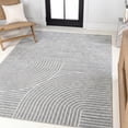 thumbnail image 1 of JONATHAN Y SCANDINAVIAN 4 x 6 Area Rug, Hallie Minimalist Curve Geometric - Light Blue/Cream, SCN100E-4, 1 of 11