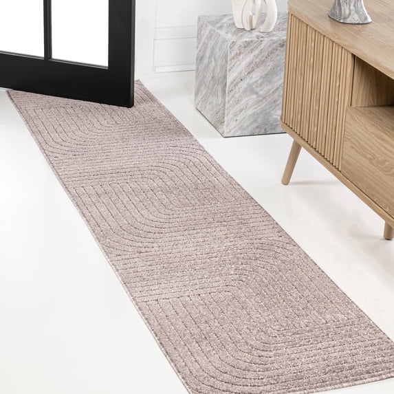 JONATHAN Y SCANDINAVIAN 2 x 8 Runner Rug, Odense Minimalist Angle Geometric - Light Taupe, SCN101C-28