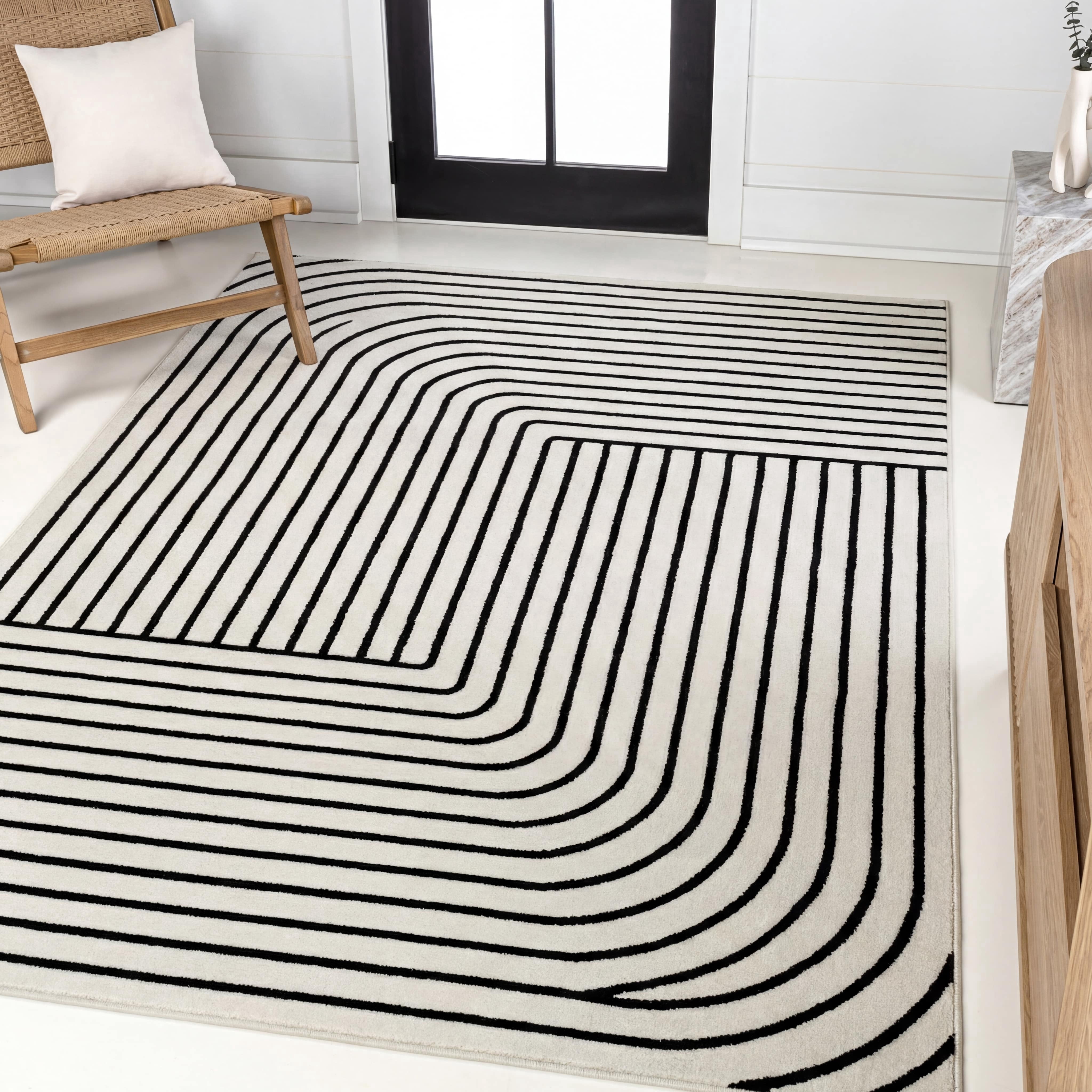 JONATHAN Y SCANDINAVIAN 3 x 5 Area Rug, Odense Minimalist Angle ...