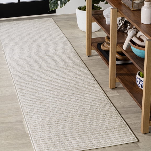 JONATHAN Y SCANDINAVIAN 2 x 10 Runner Rug, Aarhus Minimalist Striped - Ivory/Cream, SCN102B-210