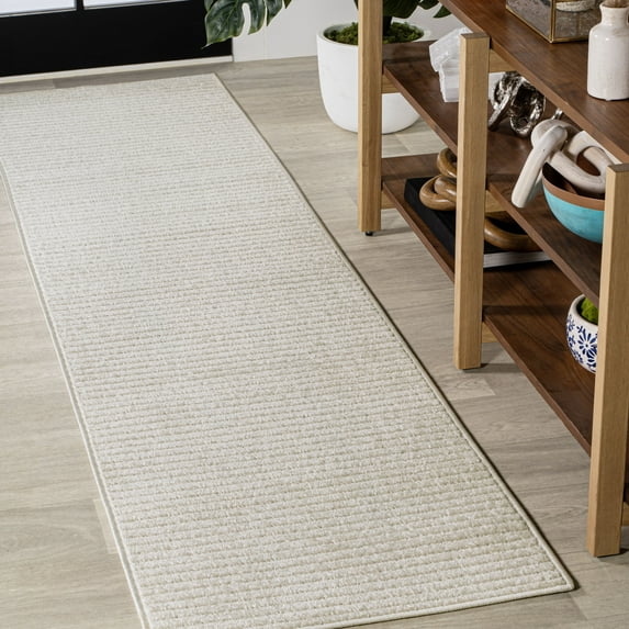 JONATHAN Y SCANDINAVIAN 2 x 8 Runner Rug, Aarhus Minimalist Striped - Ivory/Cream, SCN102B-28