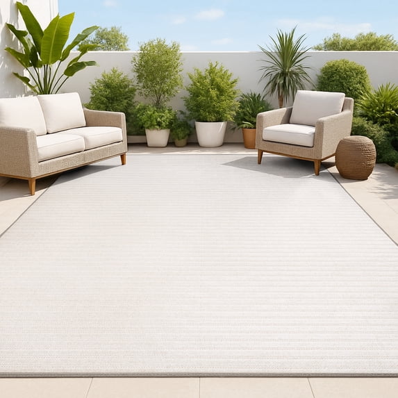 JONATHAN Y SCANDINAVIAN 4 x 6 Area Rug, Aarhus Minimalist Striped - Ivory/Cream, SCN102B-4