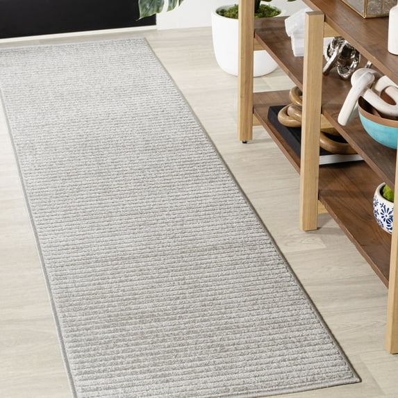 JONATHAN Y SCANDINAVIAN 2 x 8 Runner Rug, Aarhus Minimalist Striped - Gray/Ivory, SCN102D-28