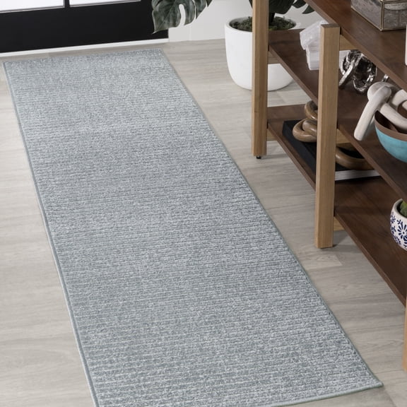 JONATHAN Y SCANDINAVIAN 2 x 8 Runner Rug, Aarhus Minimalist Striped - Blue/Ivory, SCN102E-28