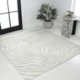 thumbnail image 1 of JONATHAN Y SCANDINAVIAN 5' Square Area Rug, Maribo Abstract Groovy Striped - Cream/Ivory, SCN103A-5SQ, 1 of 6