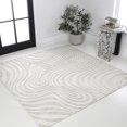 thumbnail image 1 of JONATHAN Y SCANDINAVIAN 7' Square Area Rug, Maribo Abstract Groovy Striped - Cream/Ivory, SCN103A-7SQ, 1 of 6