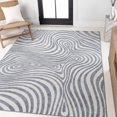 thumbnail image 1 of JONATHAN Y SCANDINAVIAN 3 x 5 Area Rug, Maribo Abstract Groovy Striped - Dark Blue/Cream, SCN103E-3, 1 of 11