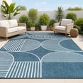 thumbnail image 1 of JONATHAN Y SCANDINAVIAN 8 x 10 Area Rug, Nordby Geometric Arch Striped - Navy/Cream, SCN104A-8, 1 of 9