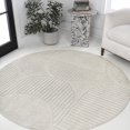 thumbnail image 1 of JONATHAN Y SCANDINAVIAN 8' Round Area Rug, Nordby Geometric Arch Striped - Ivory/Cream, SCN104B-8R, 1 of 8