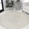 thumbnail image 1 of JONATHAN Y SCANDINAVIAN 8' Round Area Rug, Nordby Geometric Arch Striped - Ivory/Cream, SCN104B-8R, 1 of 8