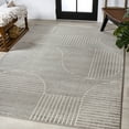 thumbnail image 1 of JONATHAN Y SCN104C-4 Nordby High-Low Geometric Arch Scandi Striped Gray/Cream 4 ft. x 6 ft. Indoor/Outdoor Area Rug, Pet Friendly, Stain Resistant, Easy to Clean, for Patio, Living Room, Bedroom, 1 of 8