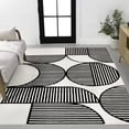 thumbnail image 1 of JONATHAN Y SCANDINAVIAN 5 x 8 Area Rug, Nordby Geometric Arch Striped - Black/White, SCN104G-5, 1 of 6