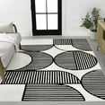thumbnail image 1 of JONATHAN Y SCANDINAVIAN 5 x 8 Area Rug, Nordby Geometric Arch Striped - Black/White, SCN104G-5, 1 of 6