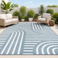 thumbnail image 1 of JONATHAN Y SCANDINAVIAN 8 x 10 Area Rug, Anders Arch Stripe Two-Tone - Navy/Cream, SCN107A-8, 1 of 10