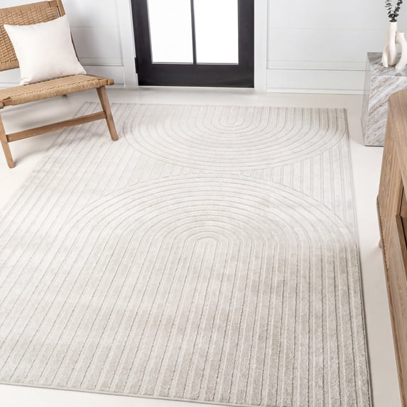 JONATHAN Y SCANDINAVIAN 4 x 6 Area Rug, Sofia Arch Stripe Two-Tone - Ivory/Cream, SCN109A-4