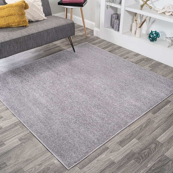 JONATHAN Y SUPERSOFT 5' Square Area Rug, Haze - Gray, SEU100A-5SQ