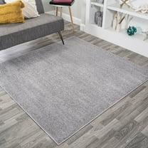 JONATHAN Y SUPERSOFT 7' Square Area Rug, Haze - Gray, SEU100A-7SQ