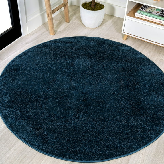 JONATHAN Y SUPERSOFT 8' Round Area Rug, Haze - Navy, SEU100C-8R