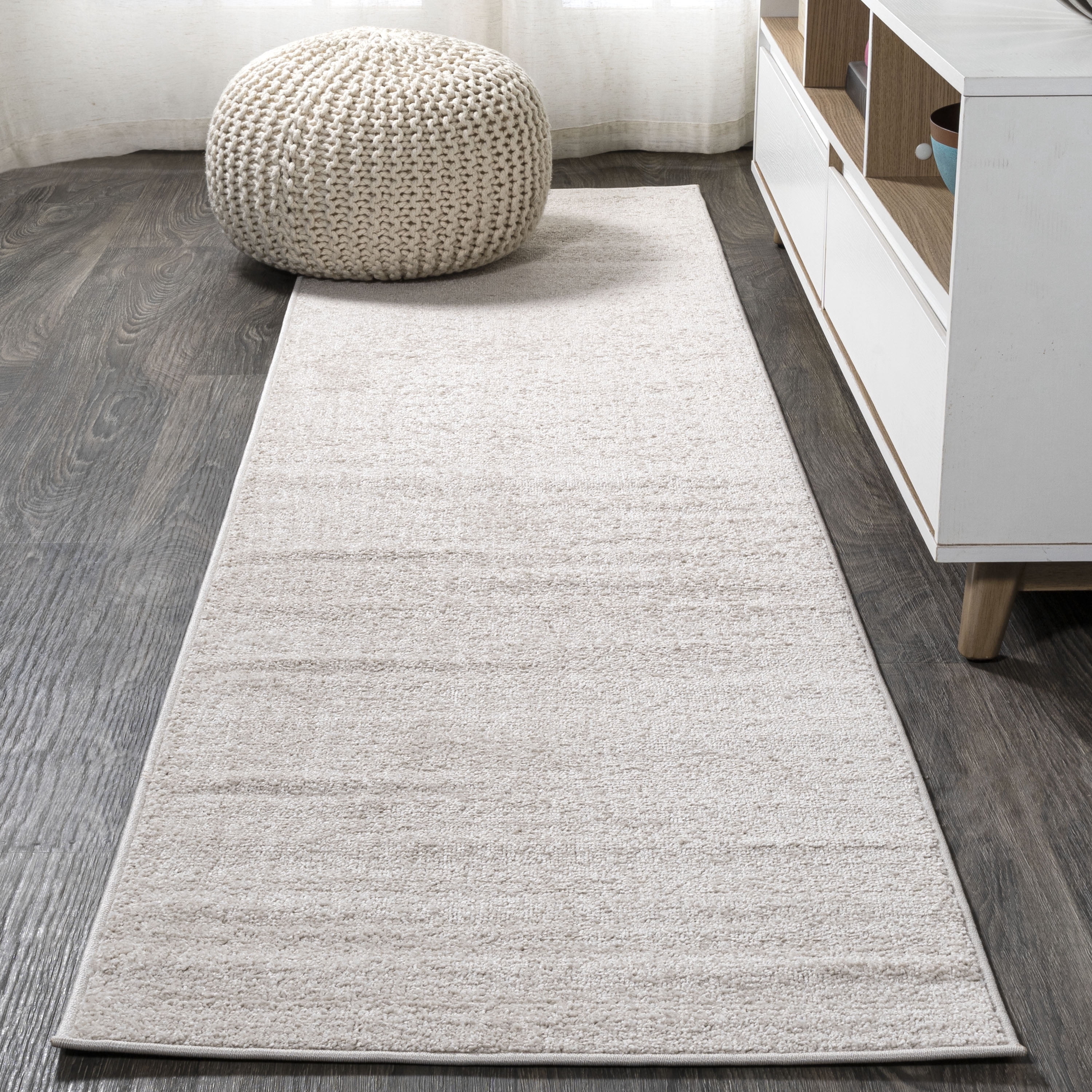 JONATHAN Y SUPERSOFT 2 x 12 Runner Rug, Haze - Cream, SEU100D-212 ...