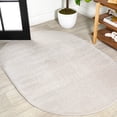 thumbnail image 1 of JONATHAN Y SUPERSOFT 3 x 5 Oval Area Rug, Haze - Cream, SEU100D-3OV, 1 of 9