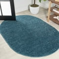 thumbnail image 1 of JONATHAN Y SUPERSOFT 3 x 5 Oval Area Rug, Haze - Turquoise, SEU100H-3OV, 1 of 7