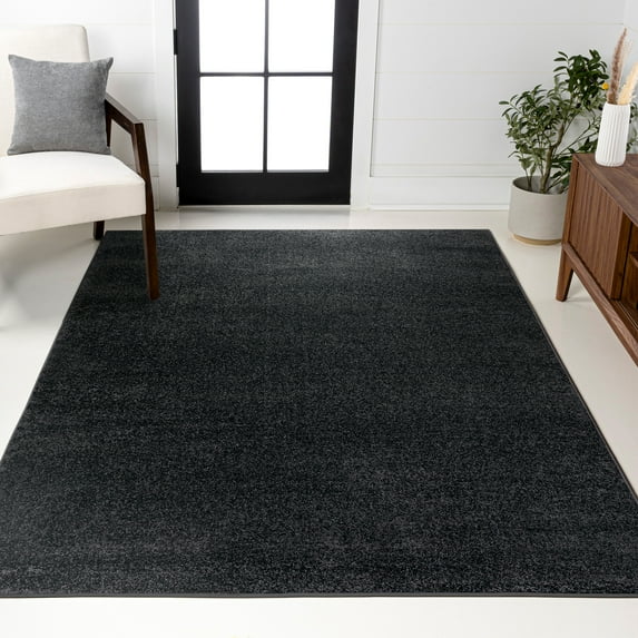 JONATHAN Y SUPERSOFT 6 x 9 Area Rug, Haze - Black, SEU100I-6