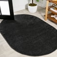 thumbnail image 1 of JONATHAN Y SUPERSOFT 6 x 9 Oval Area Rug, Haze - Black, SEU100I-6OV, 1 of 8