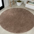 thumbnail image 1 of JONATHAN Y SEU100J-5R Haze Solid Low-Pile Brown 5' Round Area Rug, Coastal Bohemian, Pet Friendly, Stain Resistant, Easy to Clean, for Living Room; Kitchen, Bedroom, 1 of 5