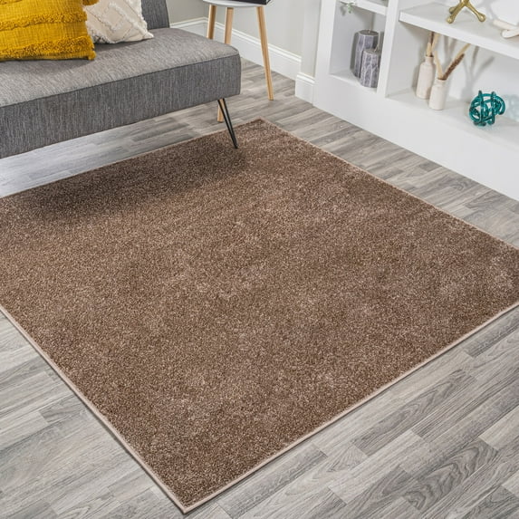 JONATHAN Y SUPERSOFT 6' Square Area Rug, Haze - Brown, SEU100J-6SQ