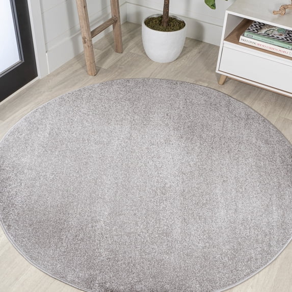JONATHAN Y SUPERSOFT 4' Round Area Rug, Haze - Light Gray, SEU100K-4R