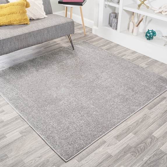 JONATHAN Y SUPERSOFT 5' Square Area Rug, Haze - Light Gray, SEU100K-5SQ