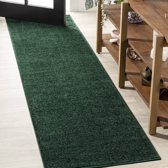JONATHAN Y SUPERSOFT 2 x 12 Runner Rug, Haze - Emerald, SEU100L-212