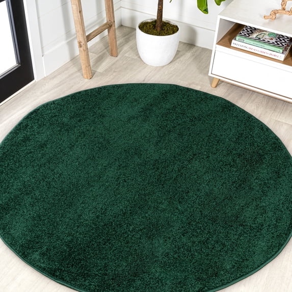 JONATHAN Y SUPERSOFT 4' Round Area Rug, Haze - Emerald, SEU100L-4R