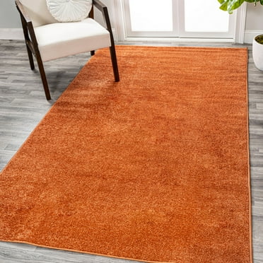 JONATHAN Y SEU100M-5 Haze Solid Low-Pile Orange 5 ft. x 8 ft. Area Rug, Coastal Bohemian, Pet Friendly, Stain Resistant, Easy to Clean, for Living Room; Kitchen, Bedroom