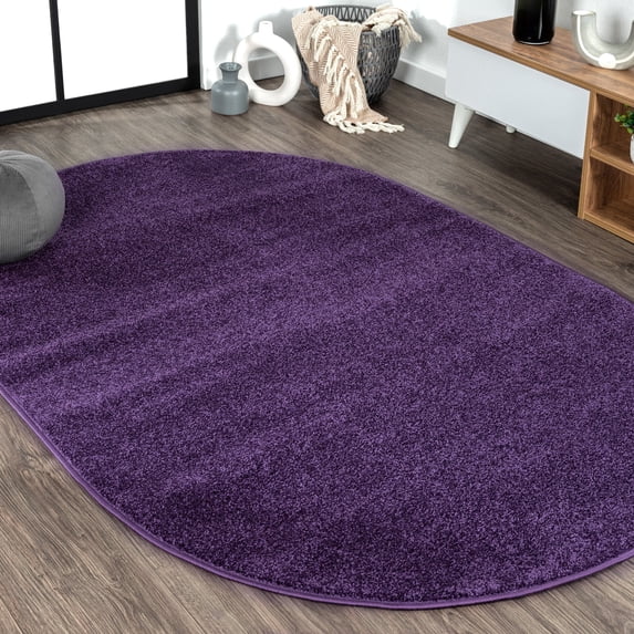 JONATHAN Y SUPERSOFT 5 x 8 Oval Area Rug, Haze - Purple, SEU100N-5OV