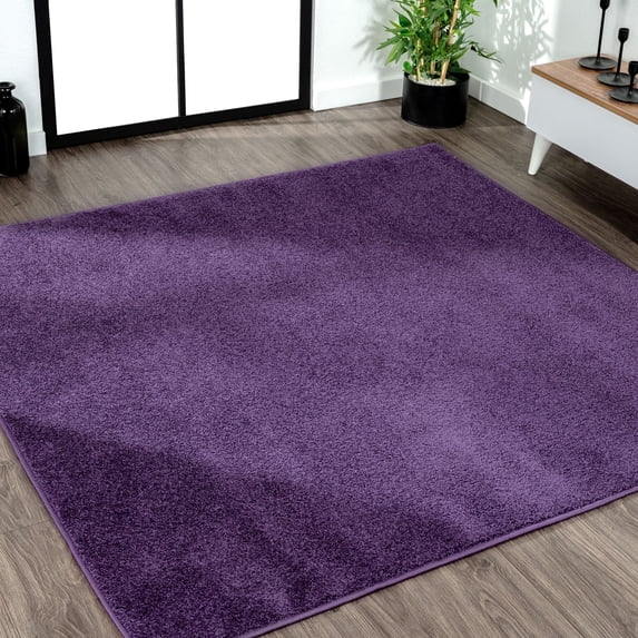 JONATHAN Y SUPERSOFT 5' Square Area Rug, Haze - Purple, SEU100N-5SQ