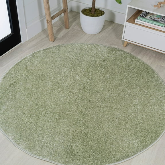 JONATHAN Y SUPERSOFT 5' Round Area Rug, Haze - Green, SEU100O-5R