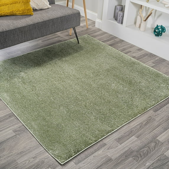 JONATHAN Y SUPERSOFT 7' Square Area Rug, Haze - Green, SEU100O-7SQ