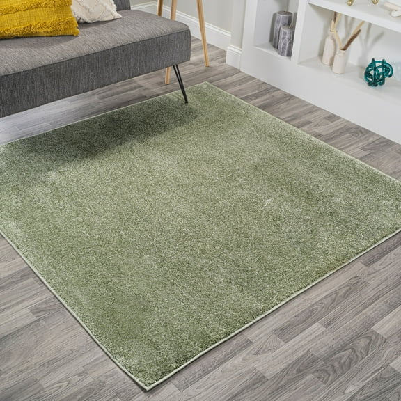 JONATHAN Y SUPERSOFT 7' Square Area Rug, Haze - Green, SEU100O-7SQ