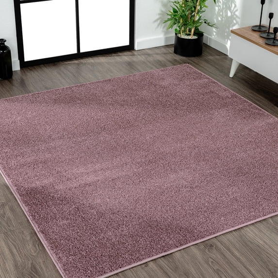 JONATHAN Y SUPERSOFT 7' Square Area Rug, Haze - Light Purple, SEU100R-7SQ