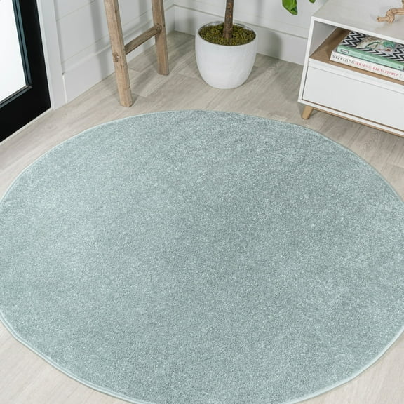 JONATHAN Y SUPERSOFT 8' Round Area Rug, Haze - Aqua Blue, SEU100S-8R