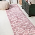 thumbnail image 1 of JONATHAN Y SUPERSOFT 2 x 8 Runner Rug, Tumbling Blocks Modern Geometric - Rose/White, SEU101B-28, 1 of 8