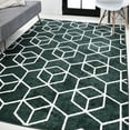 thumbnail image 1 of JONATHAN Y SUPERSOFT 5 x 8 Area Rug, Tumbling Blocks Geometric - Green/White, SEU101D-5, 1 of 10